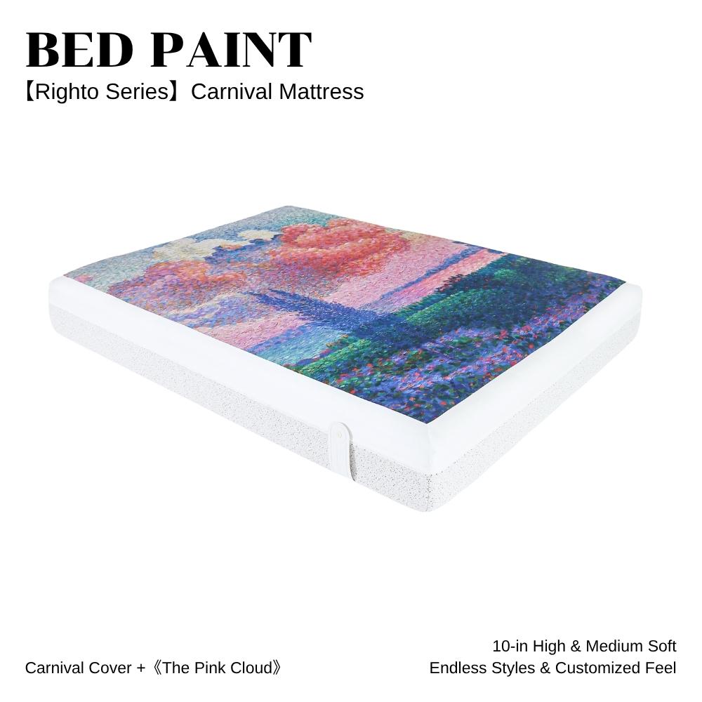 Artistic modular mattress with zip-up sheet and colorful design by Bed Paint